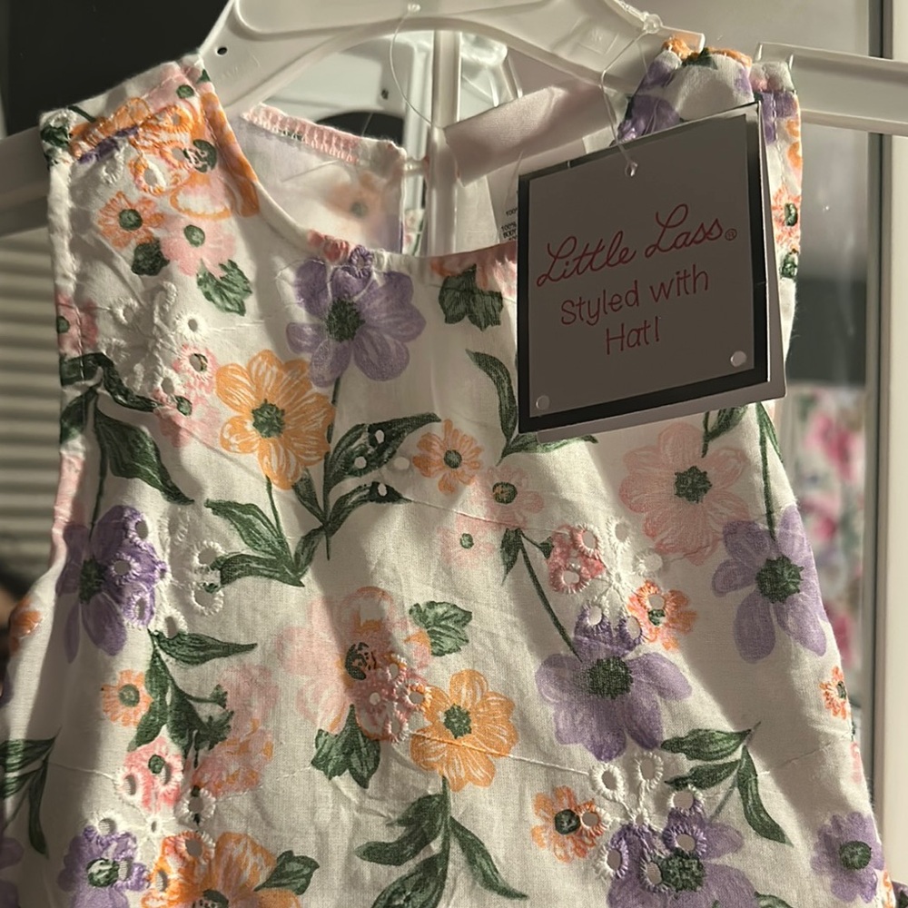 Little Lass Floral Embroidered Dress